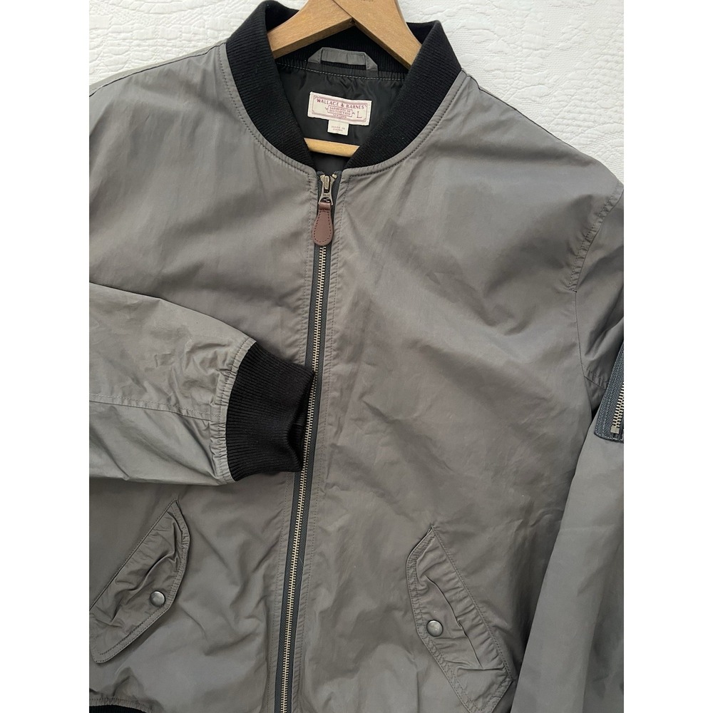 Wallace And Barnes Jacket Mens Large MA-1 Bomber Softshell J Crew Grey Tactical - Picture 3 of 16